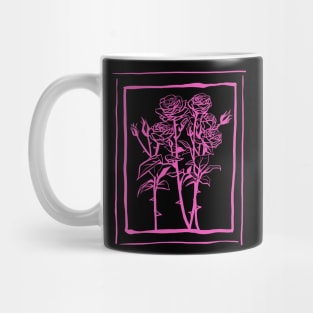 Hot Pink ink Roses Mug